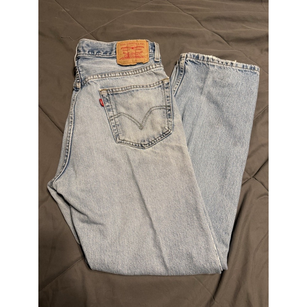 Vintage Levis 505 Men's Jeans Size 34x30 Fits Light Wash Distressed Y2K
